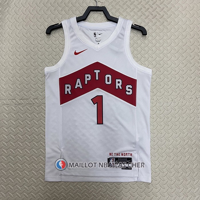 Maillot Tornto Raptors Tracy McGrady NO 1 Association 2022-23 Blanc